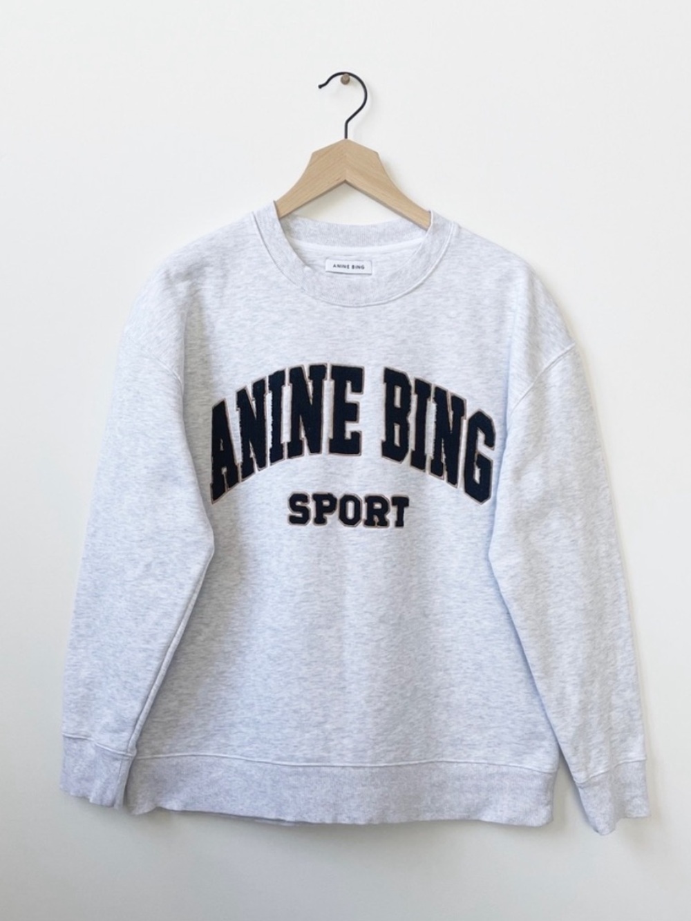Anine Bing Tyler Oversized Pullover Mockneck Crewneck Sweater in Heather Gray - Picture 8 of 14